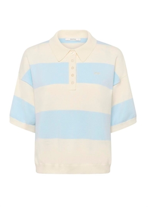 Maia ss polo bluse Blue Finch Striped Gestuz 